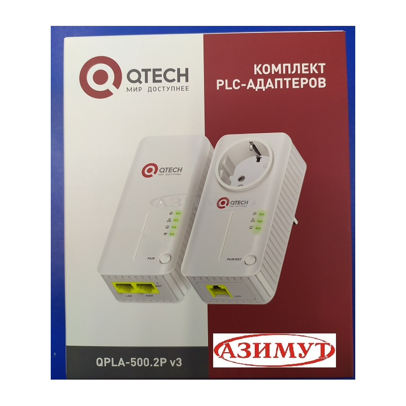 PLC адаптер интернет по 220 v с Wi-Fi QTECH Qpla 500.2p v 3 